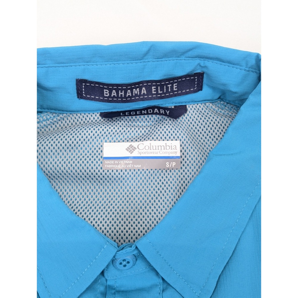 Columbia Fishing Shirt Mens Small Bahama Elite Upf 50 Aqua Blue Green PFG Omni - Picture 4 of 12